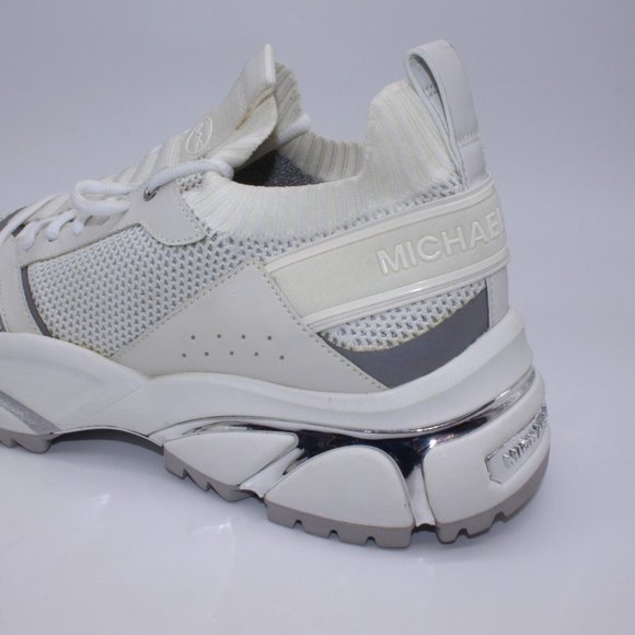 Michael Kors Men\'s Lucas Athletic Sneakers Size 11.5 White/Metallic Silver main image 12